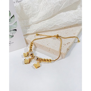 Fashion Fine <b>Gold</b> Plated <b>Adjustable</b> butterfly Pendant <b>Bracelet</b> Jewelry - Product Image 2