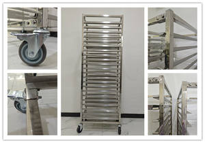 Fabbricazione di fabbrica di metallo in acciaio inox a base di carne appesa a scaffale carrello carrello per arrosto di carne di montone affumicato di manzo di maiale - Product Image 3