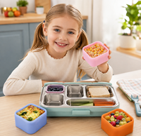 Insert de boîte alimentaire en silicone réutilisable pour boîte à bento, tasse de préparation de repas amovible pour enfants, couleur personnalisée