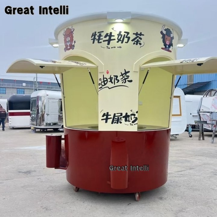 Beautiful Design OEM Cafe Kiosk Mobile Business Concession Stand Ice Cream Coffee Kiosk Design in Mall High Quality Food Kiosk