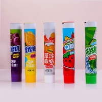 Tube alimentaire cylindrique écologique personnalisé en gros avec bouchon à vis pour liquides, bulles, saveurs de fruits, chewing-gum et dentifrice