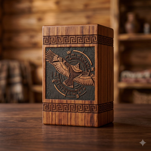 Urna Funeraria de Madera Hecha a Mano, Caja Decorativa para Cenizas Humanas, Ataúd Conmemorativo de Madera de Pino Marrón para Recuerdo - Product Image 3