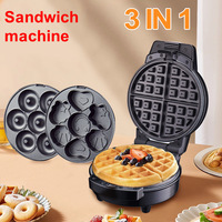 Machine à petit-déjeuner transfrontalière pour le commerce extérieur, gaufrier, machine à crêpes aux oignons verts, presse-sandwich compacte multifonction 3-en-1