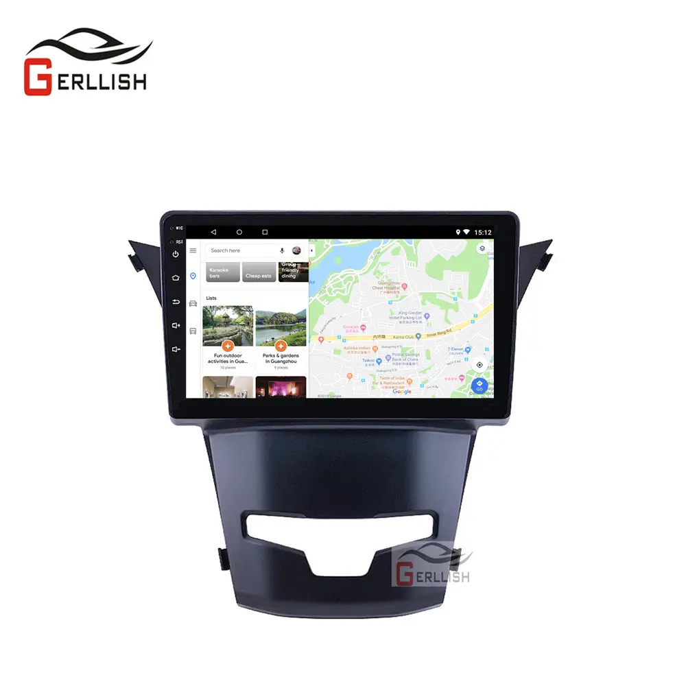 9 "Android araç DVD oynatıcı multimedya oynatıcı otomobil radyosu Stereo SsangYong Korando 2014-2018 için navigasyon ile GPS WIFI Playstore