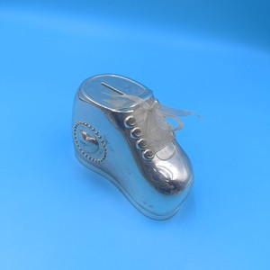 Silver Shoe <b>Money</b> <b>Box</b> Zinc Alloy Childrens Piggy Bank Ornament Age 2 To 4 Years Metal Craft Gift - Product Image 3
