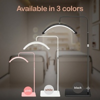 Lampe à cils de 24 pouces, lumière demi-lune pour cils, lampe grossissante LED avec anneau lumineux et support de téléphone pour tatouage et beauté