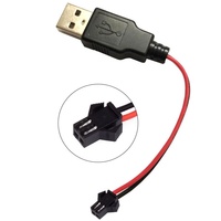 Enchufe macho USB a Cable de terminal de para juguete, barco de Control remoto, paquete de batería de coche, componentes electrónicos para carga USB