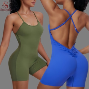 Body de <span class=keywords><strong>yoga</strong></span> de una pieza con cuello halter <span class=keywords><strong>para</strong></span> mujer, ropa deportiva <span class=keywords><strong>para</strong></span> entrenamiento, correr, fitness, levantamiento de cadera, ajuste delgado, OEM personalizado - Product Image 1