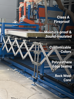 Panneau sandwich en laine de roche et métal avec bordure en polyuréthane, ignifuge et écologique, pour l'isolation des murs et des toits des entrepôts industriels