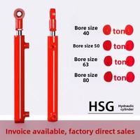 Vérin hydraulique HSG pour engins de construction, 2-12 tonnes, à double œillet soudé, vérin de levage bidirectionnel de type piston