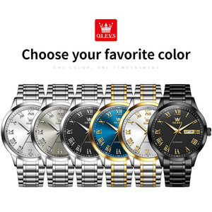 OLEVS 7075 Orologi Business con Scala Romana Impermeabile <span class=keywords><strong>Orologio</strong></span> Meccanico <span class=keywords><strong>Automatico</strong></span> da Uomo con Doppio Calendario <span class=keywords><strong>in</strong></span> Acciaio Inossidabile - Product Image 6