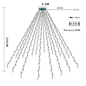 Giáng sinh cây đèn với Vòng thác nước 8 chế độ ánh sáng hàng đầu Xmas cây cổ tích đèn trong nhà ngoài trời cho Xmas cây trang trí - Product Image 2