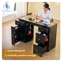 Table de manucure professionnelle avec aspirateur intégré et rangement pour technicien(ne)
