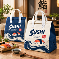 Sac isotherme imperméable non tissé pour sushis avec doublure en aluminium, sac isotherme pour la livraison de repas à emporter