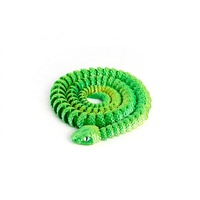 Juguete Antiestrés de Serpiente Articulada de 82 cm, Impresa en 3D, Material PLA, Duradera, con Degradado Azul-Verde, Modelo de Reptil Realista, Diseño Moderno