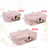 Vente en gros de boîtes-cadeaux rigides en forme de valise rose jaune de 2cm d'épaisseur impression 4C de matériaux recyclés pour le stockage de vêtements de bébé