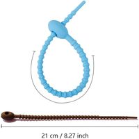 Organisateur d'attache en fil de câble en silicone longue réutilisable de longueur personnalisée sangle d'attache à fermeture éclair pour sac de stockage des aliments accessoires de gestion de câbles