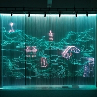Décoration intérieure personnalisée pour sites touristiques, rideau lumineux en fibre optique RGB