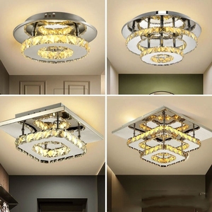 Pha Lê Hiện Đại Trần Ánh Sáng <span class=keywords><strong>Flush</strong></span> Núi Đèn Chùm K9 Pha Lê 8K Thép Không Gỉ LED <span class=keywords><strong>Mini</strong></span> 2-Trần Vuông Ánh Sáng - Product Image 6