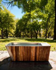 लक्जरी लाल देवदार और स्टेनलेस स्टील ऑल-इन-वन कोल्ड डुबकी टब के साथ एथलीट रिकवरी के लिए एकीकृत 1,5hp/2hp चिलर - Product Image 2