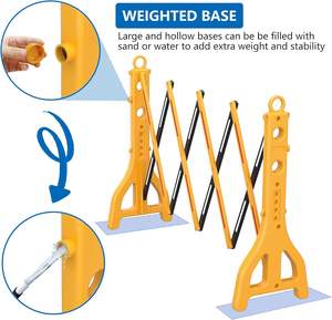 Barriera di recinzione retrattile per la sicurezza del traffico riempita d'acqua barricate di traffico regolabili barriera - Product Image 3