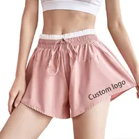 New Wholesale Custom Color Logo Sommer Golfhose Mädchen Elastische Taille Breites Bein Bedruckte Hose Gewebte Sport Yoga Shorts von Damen
