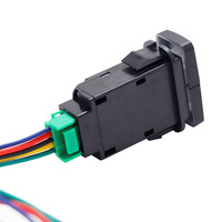 Interrupteur de voiture à double bouton 12V 24V avec LED verte, bouton-poussoir à bascule pour le contrôle des lumières Toyota Hilux Prado Land Cruiser