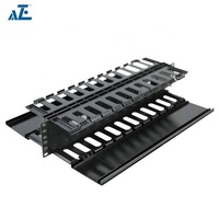Gestionnaire de câbles horizontal 2U tout en plastique double face pour armoire de rack ouverte à 2 poteaux de 19 pouces