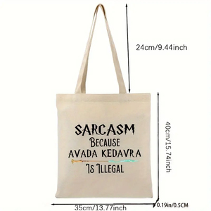 1 ud. Sarcasmo porque <span class=keywords><strong>Avada</strong></span> Kedavra es patrón ilegal Tote Canvas Bolso de hombro personalizado para viaje Bolso reutilizable para mujer - Product Image 2