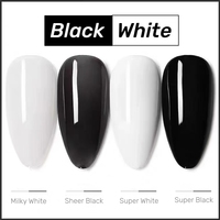 MyBeautyNails Nail Art HEMA Free UV Gel vernis à ongles ensemble transparent noir laiteux blanc Super lapin un manteau blanc Gel vernis