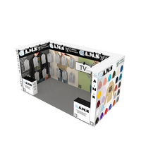 Stand d'exposition modulaire en aluminium SEG 10x20 pour salon professionnel de vêtements, avec présentoir suspendu pour vêtements
