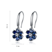 Großhandels preis S925 Silber Schmuck Labor gewachsen 1,95 CT Birnen schliff Saphir Kleine Blume Bunte Tropfen Ohrringe für Frauen