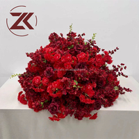ZKAI Op maat gemaakt ontwerp rode wijn Bourgogne roos bloemenbal bloemstuk bloemen centerpiece voor bruiloft evenement feest