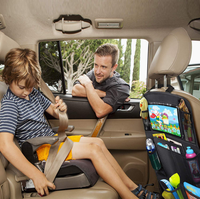 Organisateur de siège arrière de voiture QEEPEI de haute qualité avec logo personnalisé, écran tactile pour tablette, matériau Oxford/luxe, ajustement universel