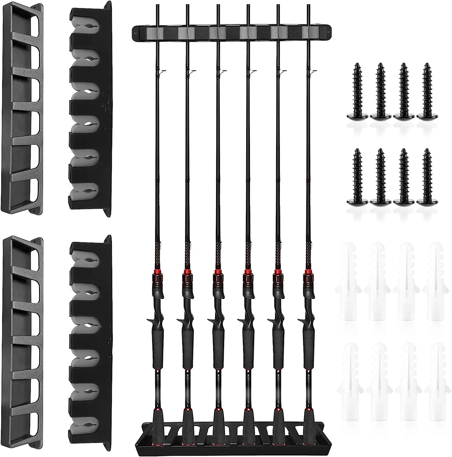 Fishing Rod Display Rack - Hold 6 Rods Vertically or Horizontally Fishing Rod Display Rack - Hold 6 Rods Vertically or Horizontally