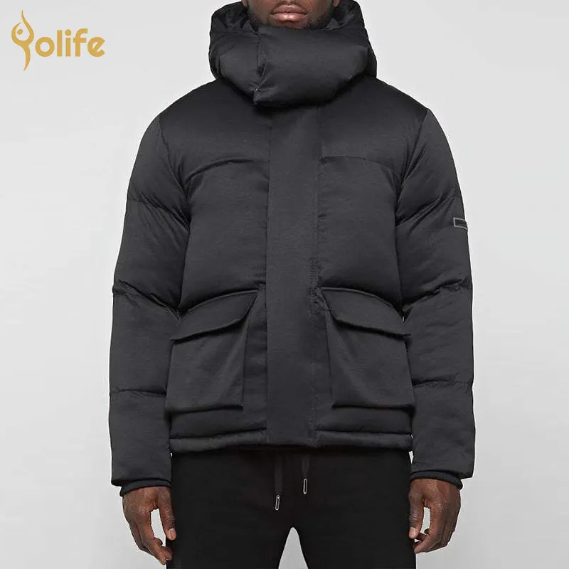 Padded Bubble High Quality Designer Polyester Black Coat Puff Winter Oem Logo Custom Men Oversized Puffer Jacket