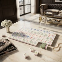 Ensemble de Mahjong américain en acrylique marbré vert à 3 couches, imprimé style chinois, OEM ODM, usine source, logo personnalisé, vente en gros, cadeau de fêtes