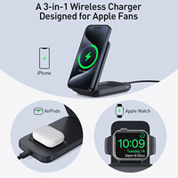 Station de charge sans fil multifonctionnelle 3 en 1 2024, charge rapide portable, support de téléphone portable pliable, lampe magnétique
