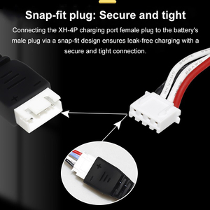 Câble de charge rapide USB universel Rc 2A XH-4P, prise mâle/femelle, échantillon gratuit, noir, <span class=keywords><strong>chargeur</strong></span> de <span class=keywords><strong>batterie</strong></span> lithium 11,1 V - Product Image 4