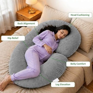 Almohada de Embarazo en Forma de C, con Soporte para la Espalda, Cubierta de Terciopelo Suave y Cómoda, Almohada de Maternidad para Todo el Cuerpo - Product Image 2