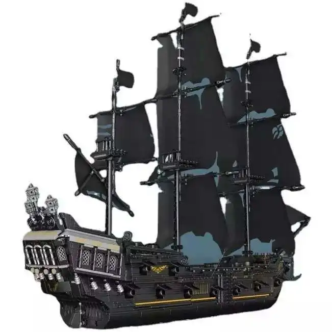 Mould king model 13111 black pearl ship boat construction building block toys compatible with all major barnds Cada bricks