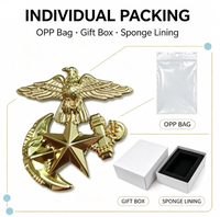 Badge métallique OEM 3D gaufré Aigle Ancre Étoile, émail dur, pour broche décorative personnalisée, moulage pour uniforme
