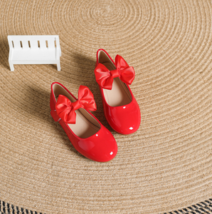 <b>Soft</b>-soled Girls Small Leather <b>Shoes</b> Fashion Party Rose Gold Bow Single Dress <b>Shoes</b> - Product Image 5