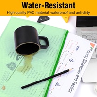Bolsa de documentos de plástico resistente al agua A4 con logotipo personalizado, bolsa de malla con cremallera, carpeta de archivos transparente para material escolar y de oficina, bolsa de archivos de PVC