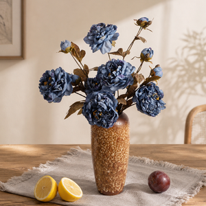 Bouquet de pivoines artificielles en plastique à 2 têtes, gaufrées, pour décoration photo écologique - Product Image 2