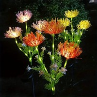 Solarbetriebene Künstliche Blume für Außenbereich, Wasserdichte Gartendekoration, Solar-Rote Spinnenlilie mit Lichtstab für Terrasse, Garten, Hochzeit, Party