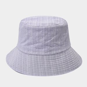 หมวกบักเก็ตผู้หญิงแบบมันเงา ปักลาย 100% ผ้าฝ้าย แฟชั่นลำลอง สำหรับตกปลา เดินทาง ใช้ได้ทุกวัน ขายส่ง - Product Image 6