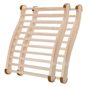 Cojín de respaldo de madera para sauna, marco de madera maciza con curva en forma de S y almohadillas antideslizantes para accesorios de sauna - Product Image 5