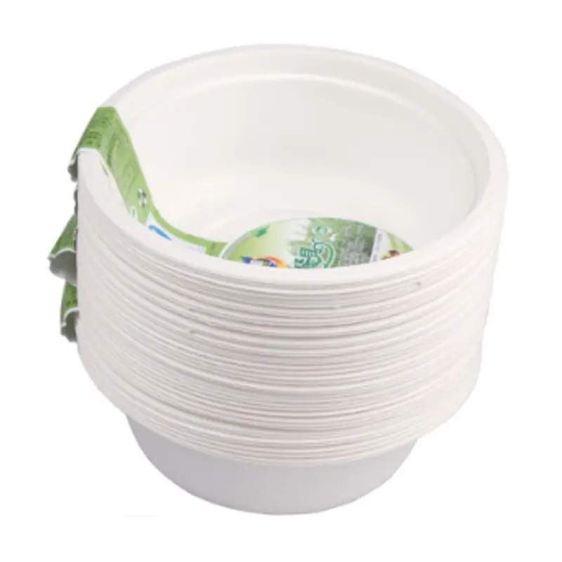 Natural Sugarcane Bagasse Bamboo Fibers Sturdy Compostable Disposable Round 1000ml Paper Bowls with Lids