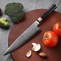 Damascus Staal Vg10 Koksmes En Keukenmes Geproduceerd Door Een Professionele Japanse Fabrikant